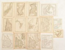 COLLECTION OF 19TH CENTURY EUROPEAN MAPS, SOME COLOURED