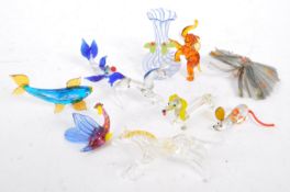 NINE VINTAGE LATE 20TH CENTURY CIRCA 1970S GLASS FIGURINES