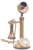 EARLY 20TH CENTURY BRASS CANDLESTICK TELEPHONE