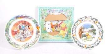 ROYAL DOULTON & WEDGWOOD DISNEY CERAMIC WALL CLOCK & PLATES