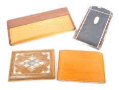 FOUR EARLY 20TH CENTURY CIGARETTE CASES & RONSON LIGHTER CASE
