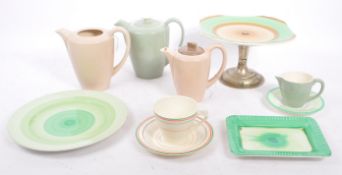 COLLECTION OF NINE RETRO ART DECO RELATED CERAMIC ITEMS