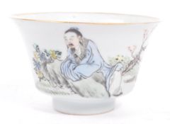 20TH CENTURY CHINESE PORCELAIN FAMILLE VERTE TEA WINE BOWL CUP