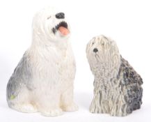 BESWICK - TWO 1980S CERAMIC OLD ENGLISH SHEEPDOG FIGURINES