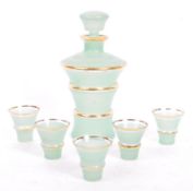 MID CENTURY ART DECO MANNER DECANTER & GLASSES