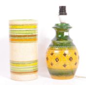 BITOSSI - TWO ITALIAN CERAMIC POTTERY LAMP BASE & VASE