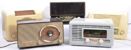 FIVE 20TH CENTURY BAKELITE VALVE RADIOS