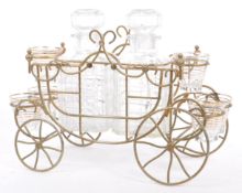 VINTAGE 1970S FOUR WHEEL WIRE DECANTER CARRIAGE HOLDER