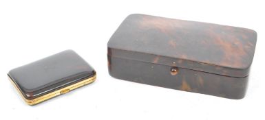 PAIR OF EARLY 20TH CENTURY 1920S TORTOISE SHELL CIGARETTE CASES