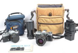MINOLTA - TWO 20TH CENTURY XD7 CAMERAS AND LENSES
