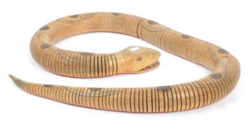 20TH CENTURY PAINTED WOODEN ARTICULATED SNAKE
