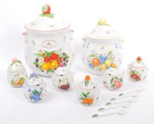 COLLECTION OF LATE 20TH CENTURY PORCELAIN JAMS POTS