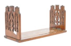 MID CENTURY MAHOGANY FOLDING CARVED METAMORPHIC BOOK STAND