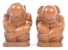 PAIR OF 20TH CENTURY WEEPING BUDDHA BOOKENDS