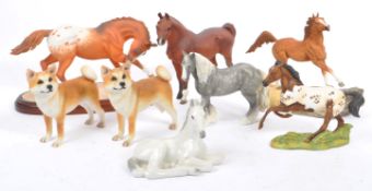 COLLECTION OF PORCELAIN CHINA / RESIN HORSE STATUES