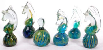 COLLECTION OF VINTAGE MDINA STUDIO ART GLASS PAPERWEIGHTS