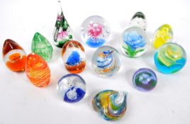 LARGE COLLECTION OF MID CENTURY GLASS PAPERWEIGHTS