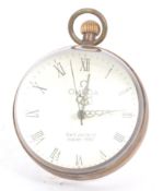 OMEGA SWITZERLAND 19TH CENTURY GLASS & BRASS DESK CLOCK