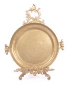 EARLY 20TH CENTURY CAST BRASS STAND WITH CHARGER