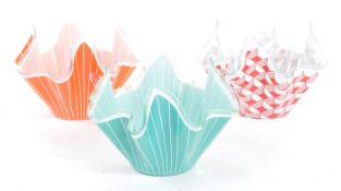 CHANCE BROTHERS - THREE MID CENTURY VASES