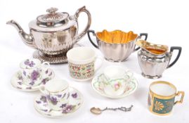 COLLECTION OF EARLY TO MID 20TH CENTURY PORCELAIN CUPS SAUCERS