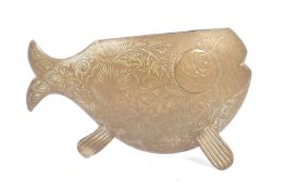 EARLY 20TH CENTURY ENGRAVED BRASS FISH ORNAMENT