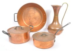 COLLECTION OF 20TH CENTURY COPPER ZINC COOKWARE
