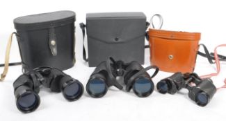 COLLECTION OF THREE 20TH CENTURY BINOCULARS