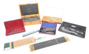 COLLECTION OF CASED DRAFTSMAN'S DRAWING INSTRUMENTS