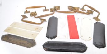 GROUP OF 19TH CENTURY VICTORIAN BRASS DOOR HANDLES