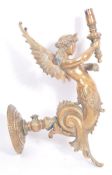 EARLY 20TH CENTURY MYTHICAL SIREN BRASS WALL SCONCE LIGHT