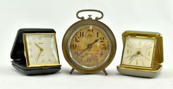c1920 FRENCH JAZ CLOCK AND TWO TRAVEL CLOCKS
