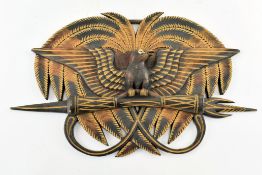 PAPUA NEW GUINEA 20TH CENTURY CARVED WALL PLAQUE OF BIRD