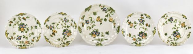 FIVE EARLY 20TH CENTURY CANTAGALLI CERAMIC PLATES