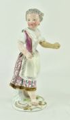 CIRCA 1770 MEISSEN PORCELAIN FIGURE OF A YOUNG GIRL