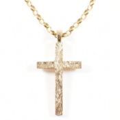 HALLMARKED 9CT GOLD CROSS PENDANT NECKLACE