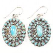 925 SILVER & TURQUOISE DROP EARRINGS
