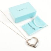 TIFFANY & CO ELSA PERETTI SILVER OPEN HEART PENDANT NECKLACE