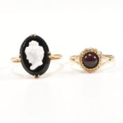 TWO GOLD & GEM SET RINGS