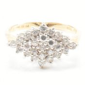 HALLMARKED 14CT GOLD & CUBIC ZIRCONIA CLUSTER RING