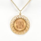 1966 FULL GOLD SOVEREIGN PENDANT NECKLACE