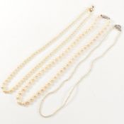 THREE CULTURED PEARL NECKLACES