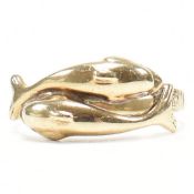 HALLMARKED 9CT GOLD DOLPHIN CROSSOVER RING