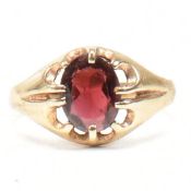 HALLMARKED 9CT GOLD & GARNET RING