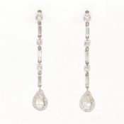 DIAMOND & PLATINUM PENDANT EARRINGS