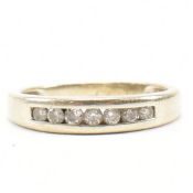 HALLMARKED 9CT GOLD & DIAMOND HALF HOOP RING