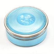 EARLY 20TH CENTURY 935 SILVER ENAMEL SWISS POWDER PUFF POT