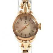 9CT GOLD ROLEX TUDOR LADIES DRESS WRISTWATCH