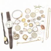 COLLECTION OF JEWELLERY WATCHES & COINS