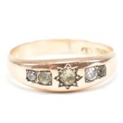 19TH CENTURY VICTORIAN HALLMARKED 9CT GOLD WHITE STONE & YELLOW STONE RING
